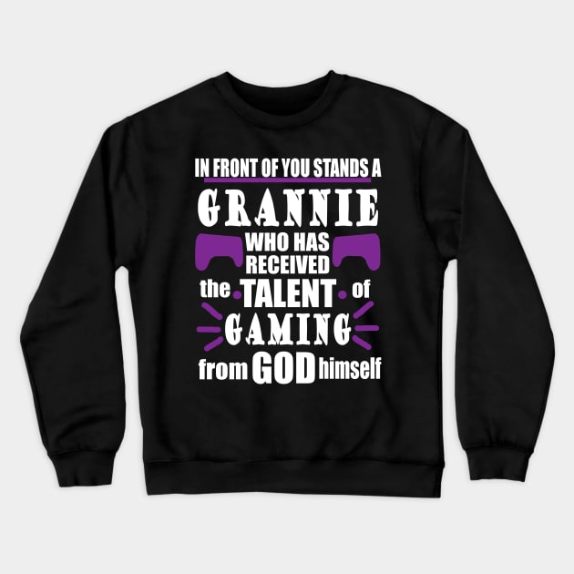 Gaming Grandma Gamble Gift Seniors Team Crewneck Sweatshirt by FindYourFavouriteDesign